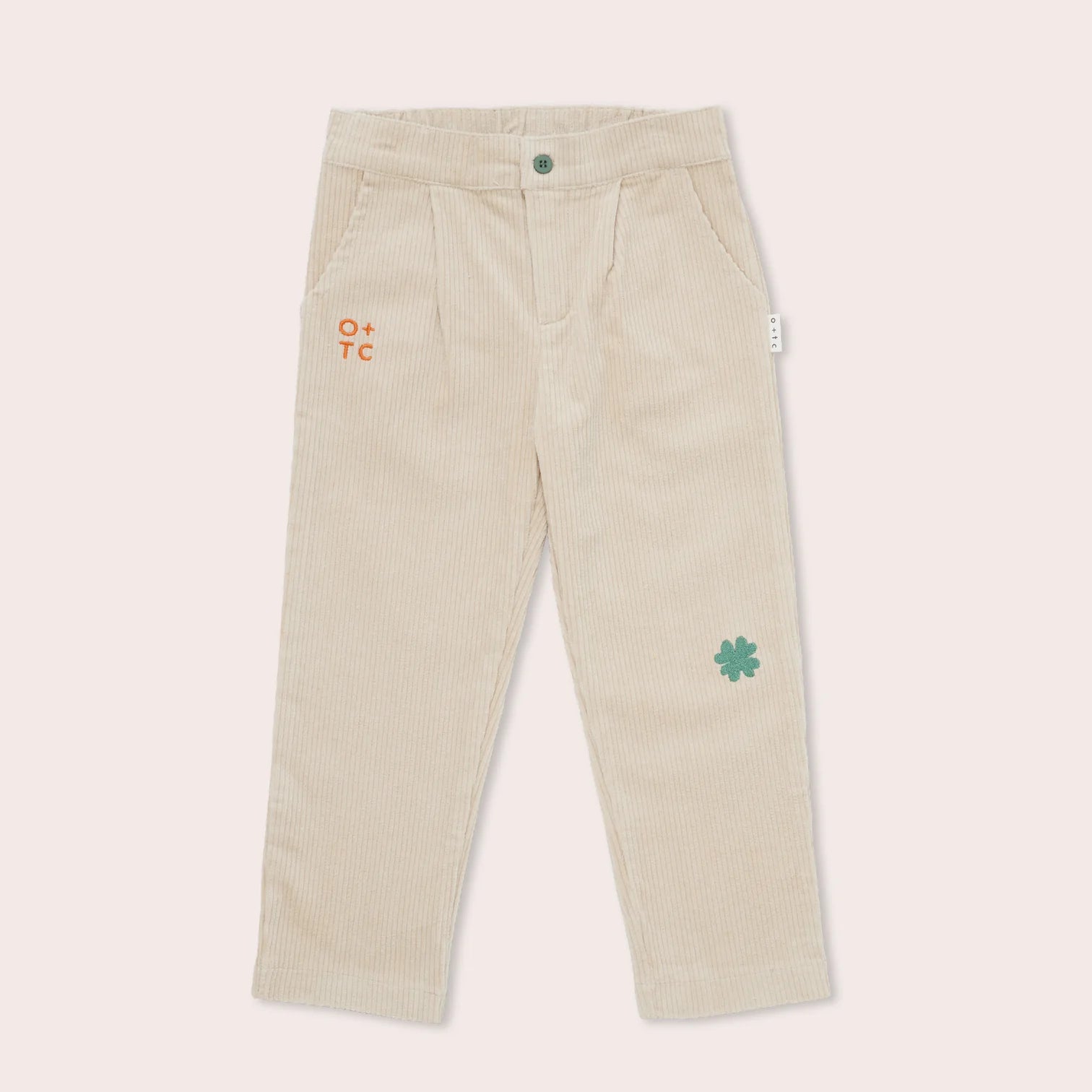 Clover Corduroy Relaxed Fit Pants - Ecru