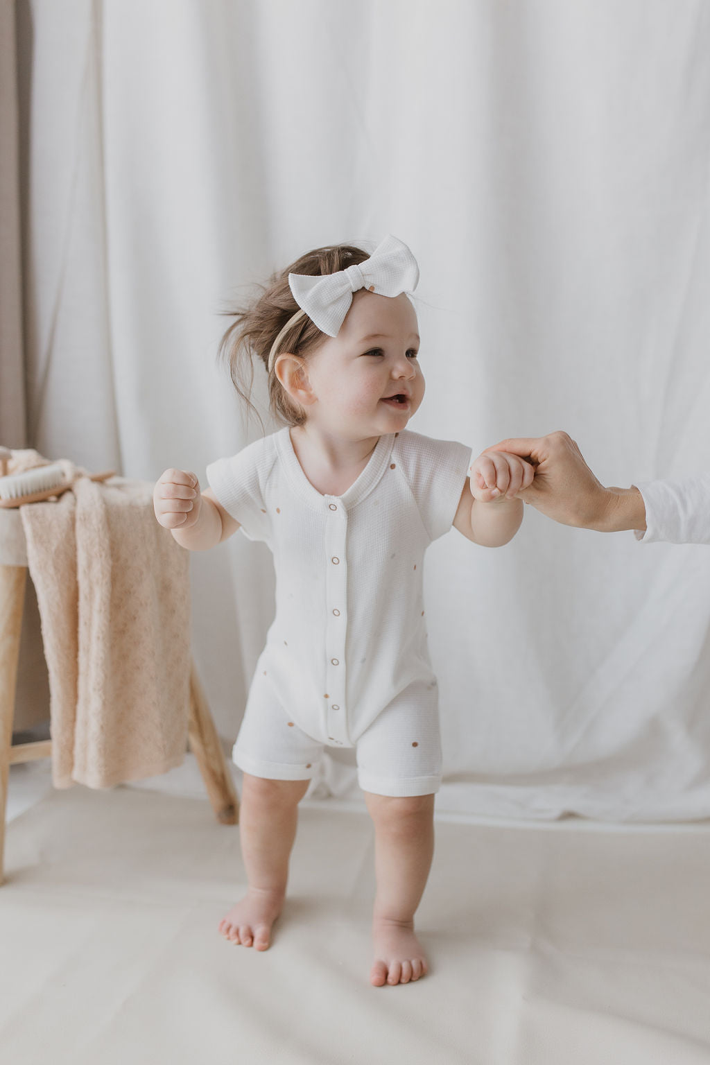Organic Waffle Snap Romper – Confetti