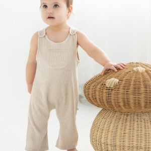 Slouchy Knit Overall - Sand