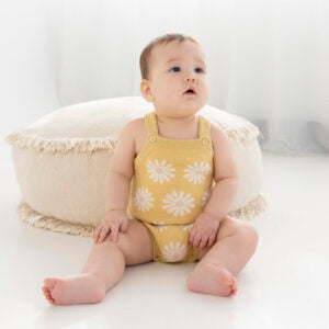 Jacquard Summer Knit Romper - Buttercup Daisy