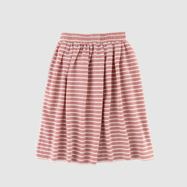 Coral Stripe Hadley Midi Skirt