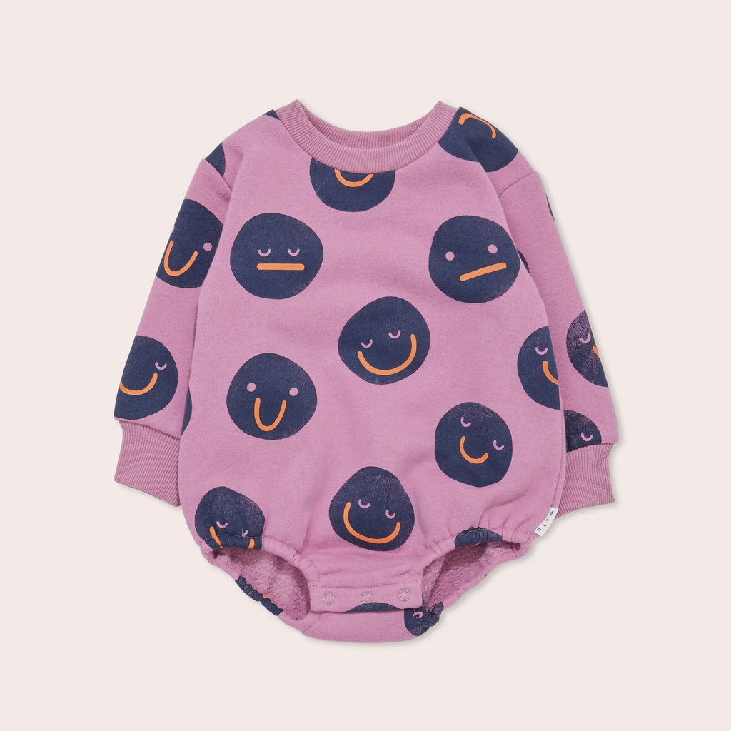 Faces Fleece Sweater Romper- Peony