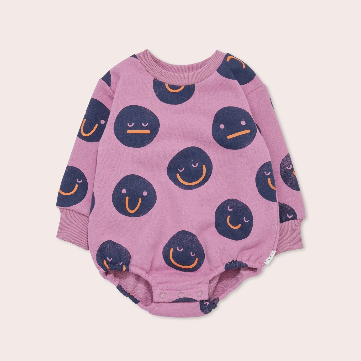 Faces Fleece Sweater Romper- Peony