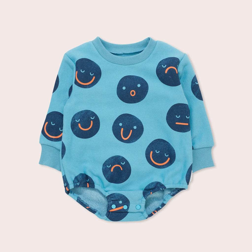 Faces Fleece Sweater Romper - Teal