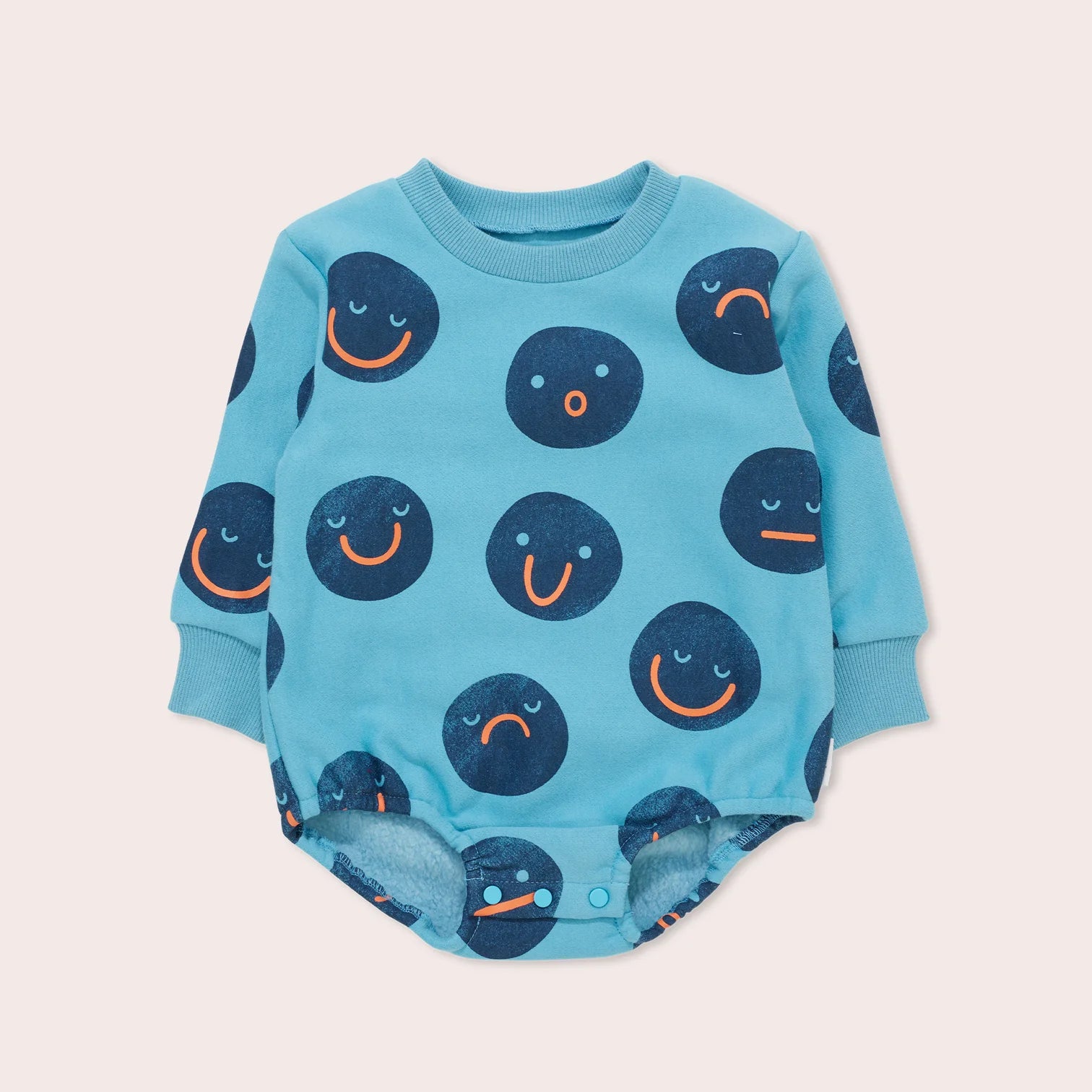 Faces Fleece Sweater Romper - Teal