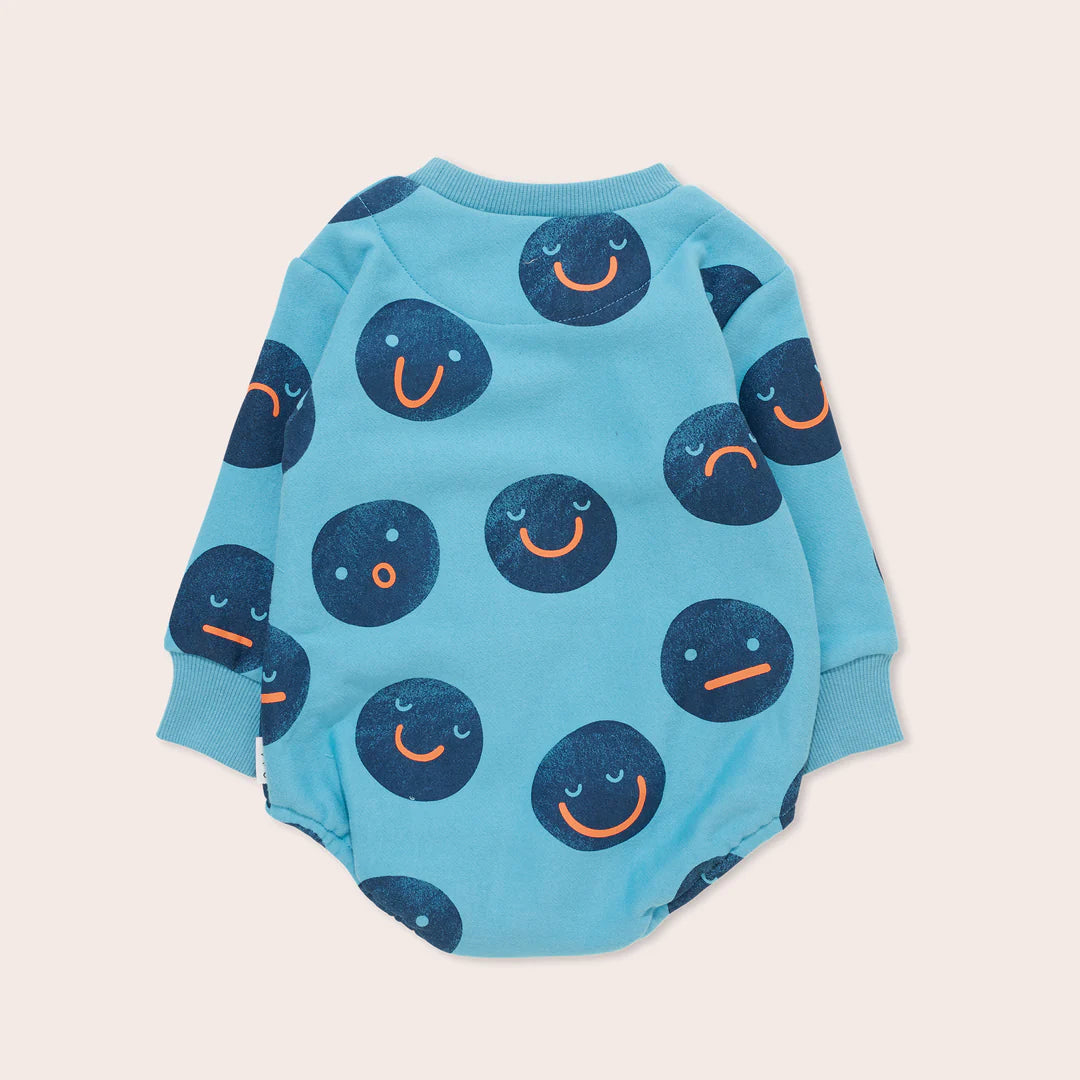 Faces Fleece Sweater Romper - Teal