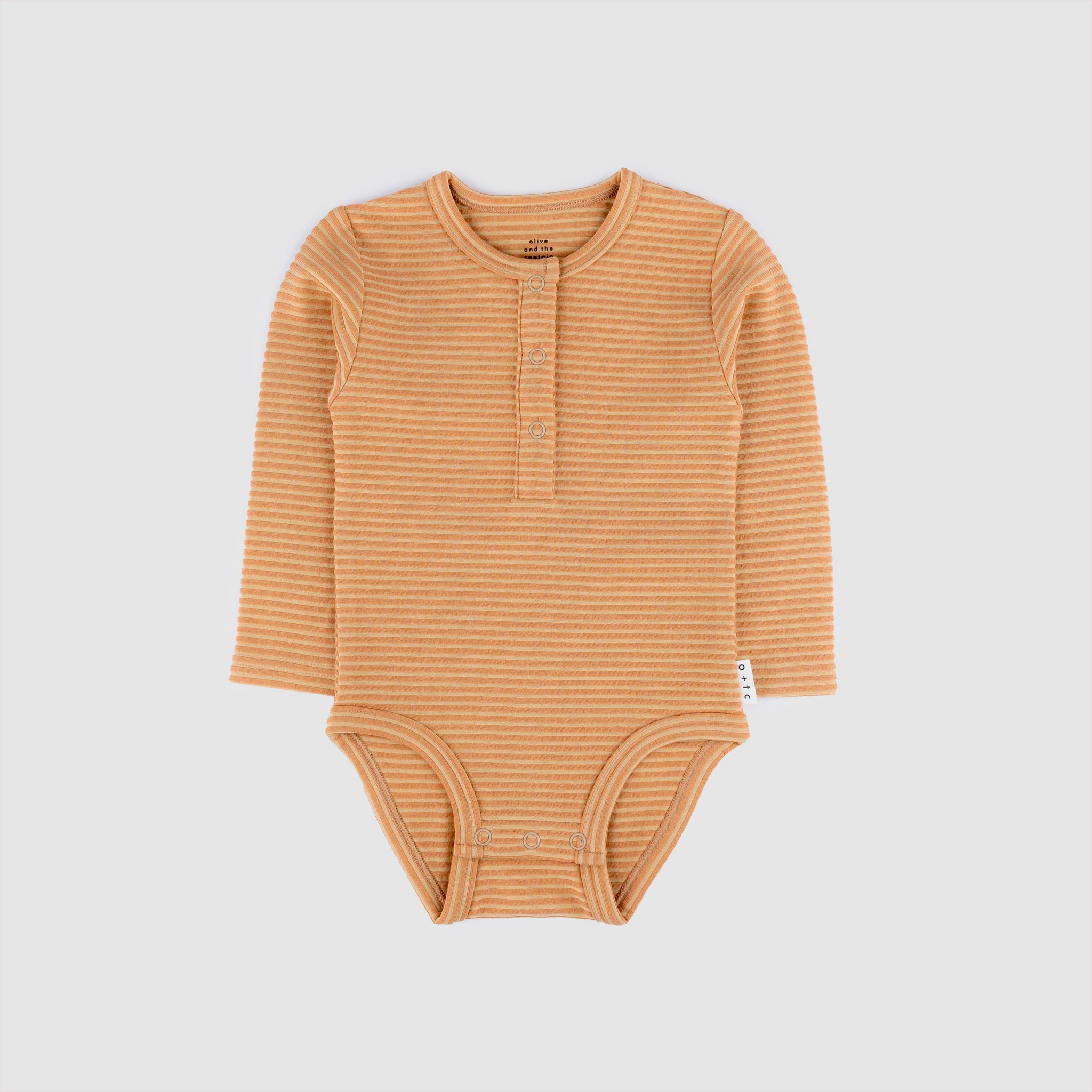 Salmon Stripe Long Sleeve Bodysuit