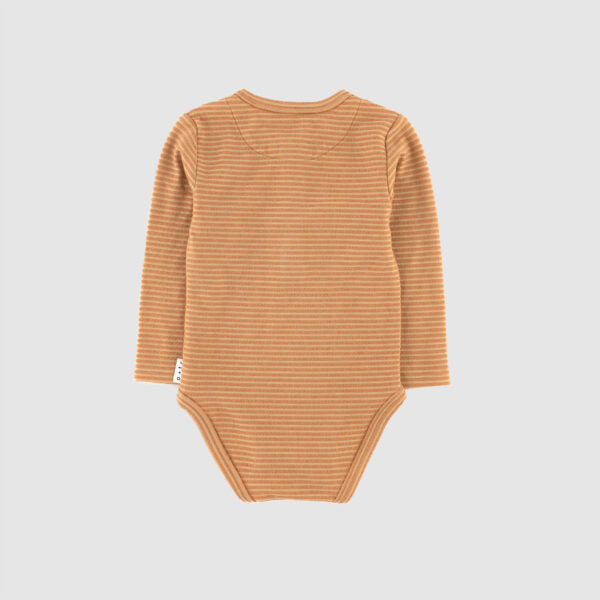 Salmon Stripe Long Sleeve Bodysuit
