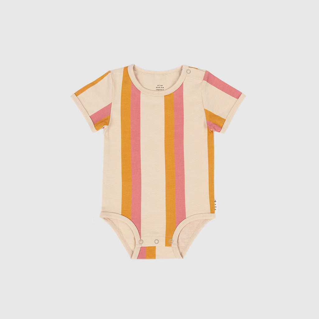 Candy Stripe Short Sleeve Bodysuit