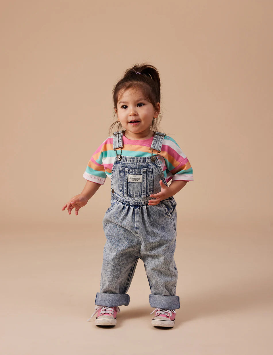 Austin Vintage Washed Overalls- Light Denim