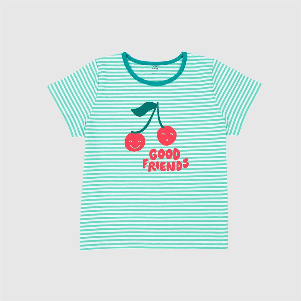 Stripe Cherry Good Friends Tee