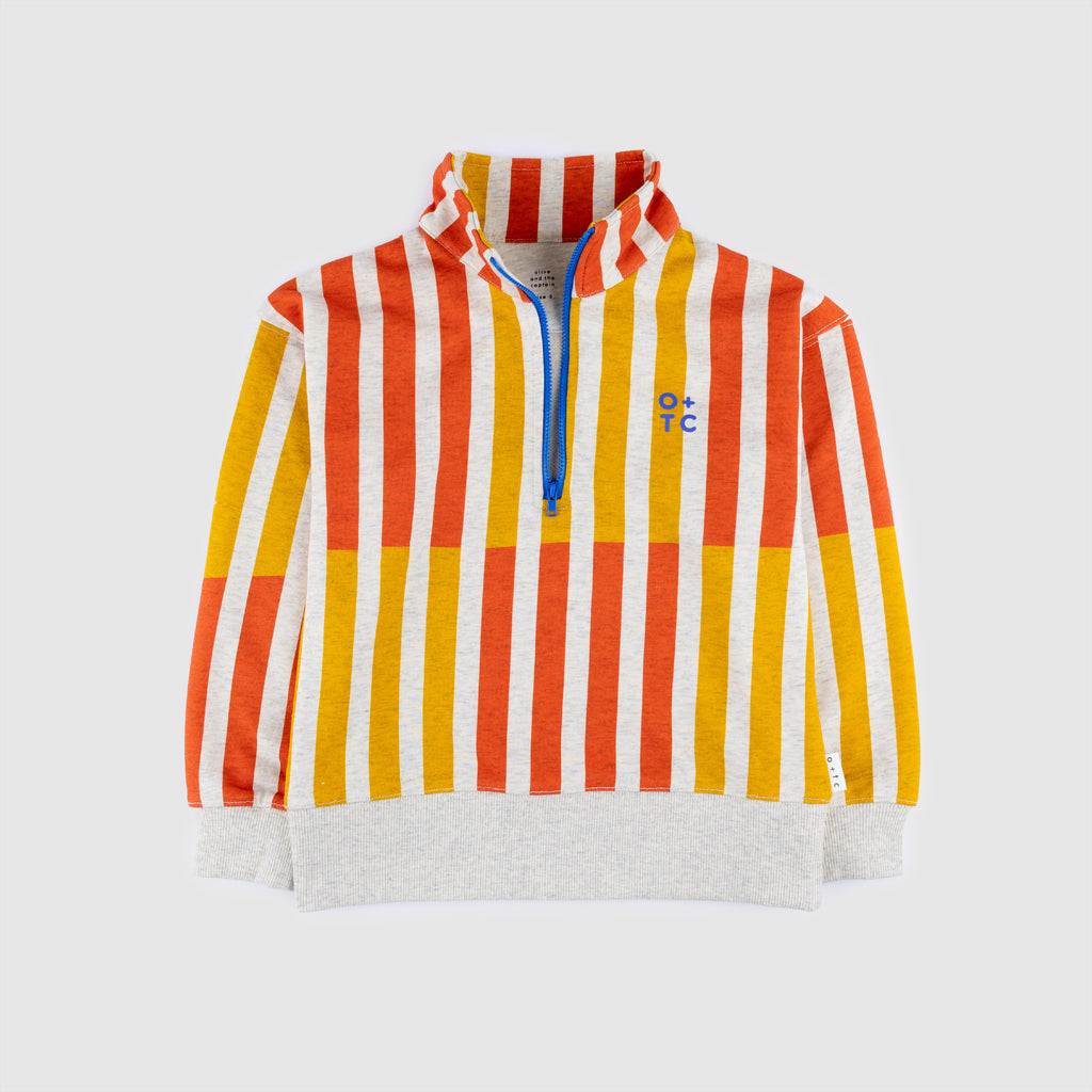 Duo Stripe Zip Pullover