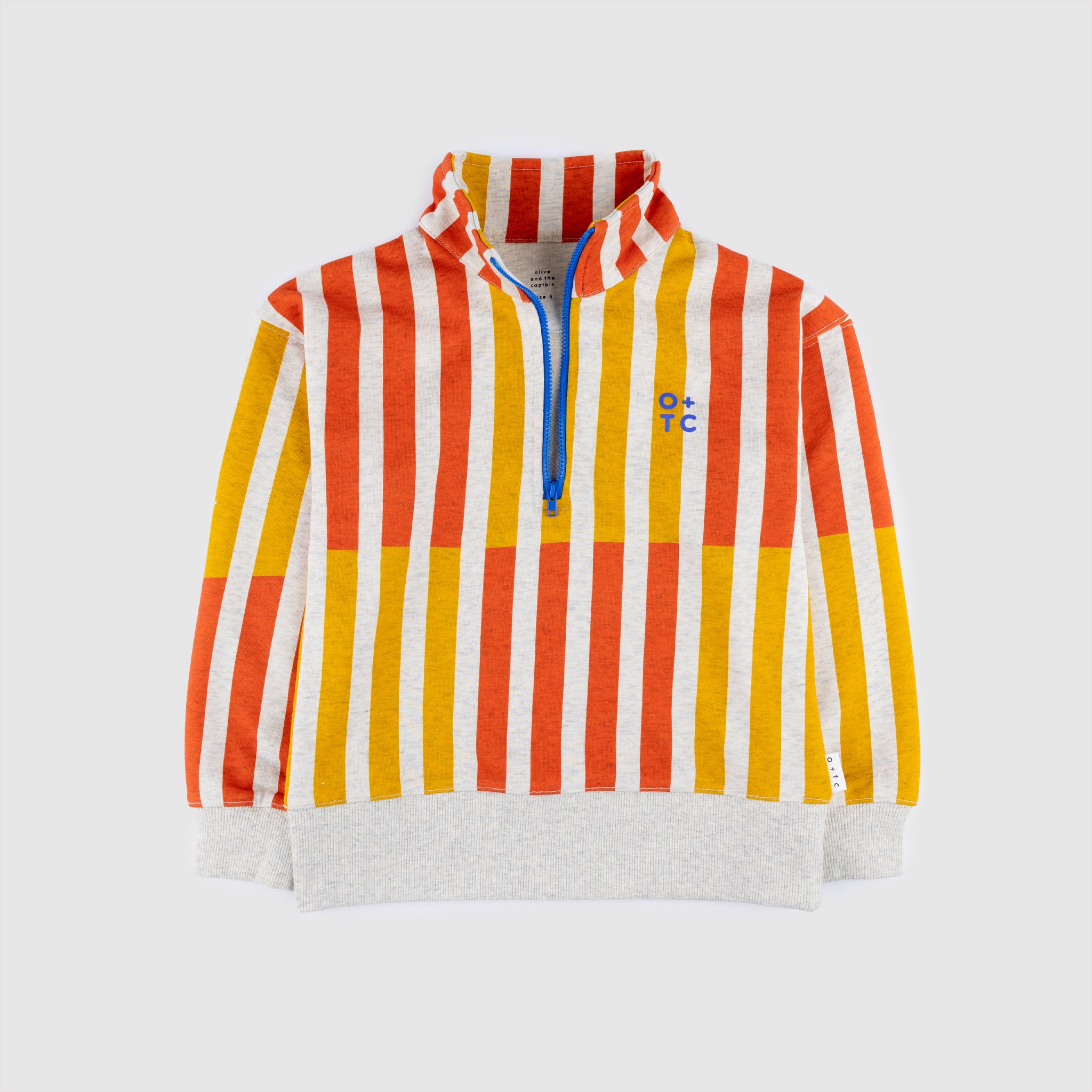 Duo Stripe Zip Pullover