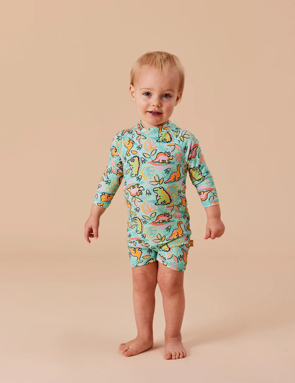Dino Jungle Swimsuit - Seafoam