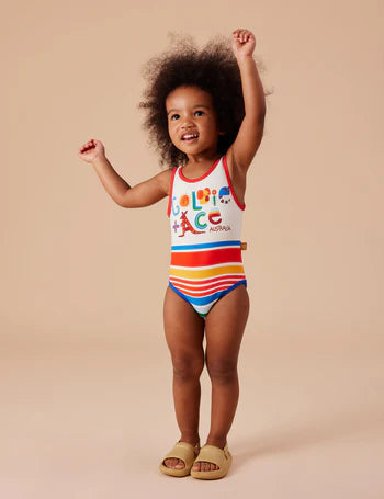 Land Down Under Stripe Scoop Back Bathers - Primary