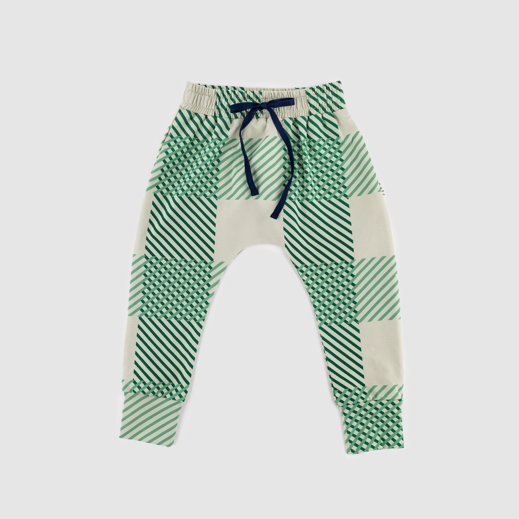 Green Plaid Slim Fit Harem Pants