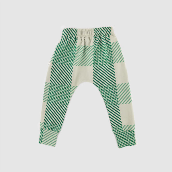 Green Plaid Slim Fit Harem Pants