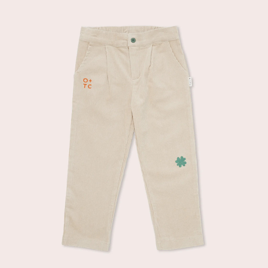 Clover Corduroy Relaxed Fit Pants - Ecru