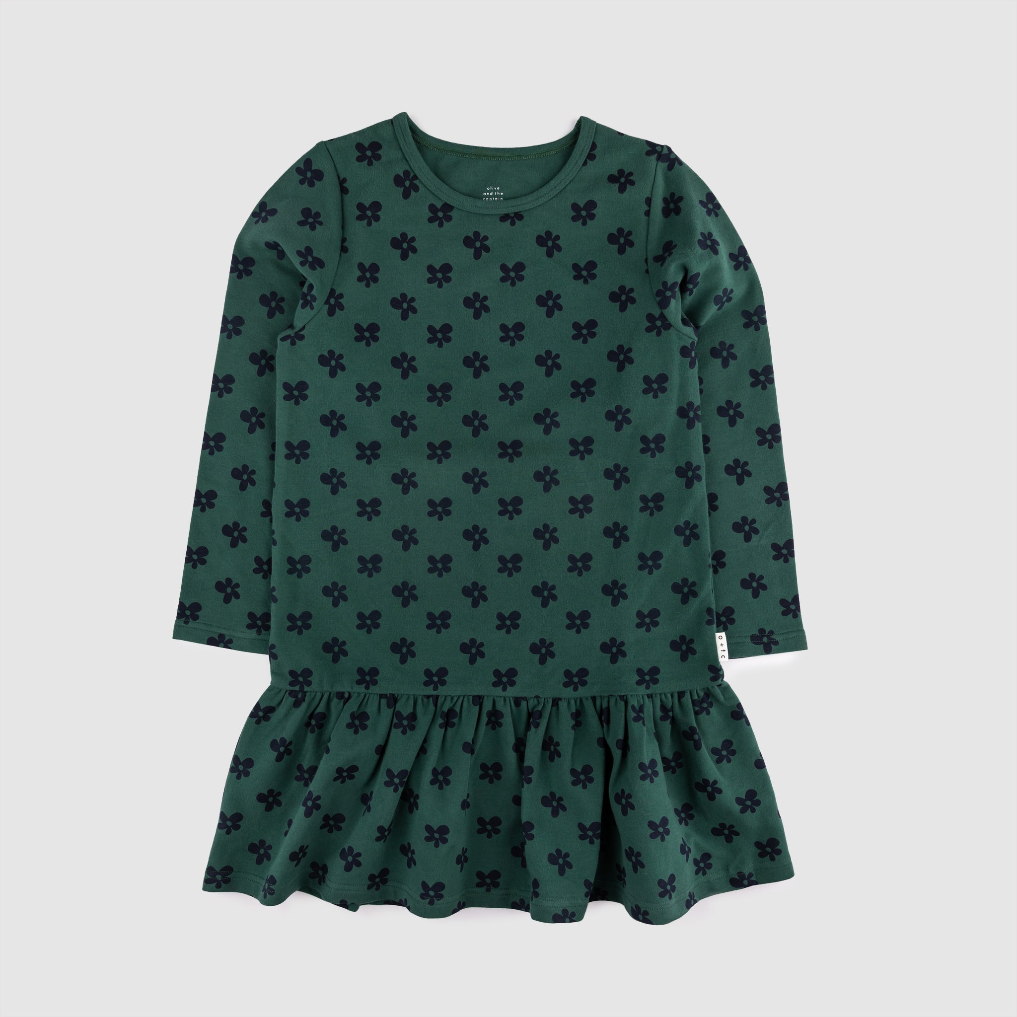 Night Meadow Flower Long Sleeve Parker Dress