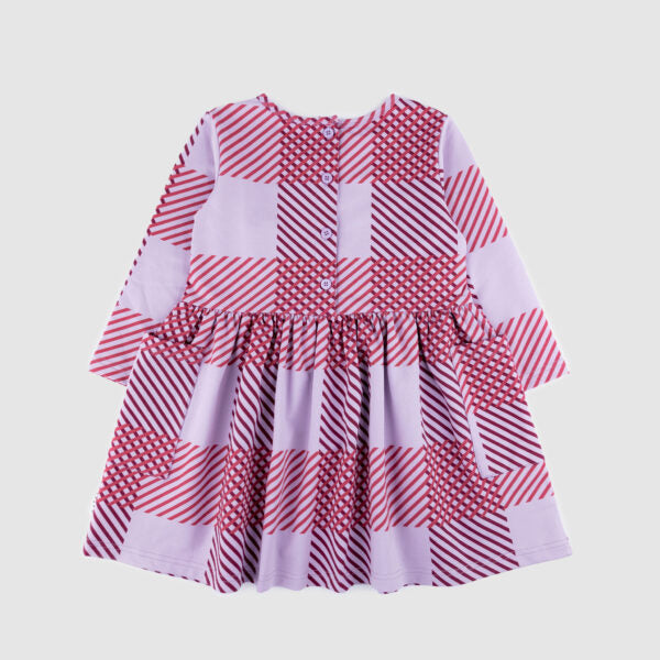 Purple Plaid Long Sleeve Dress