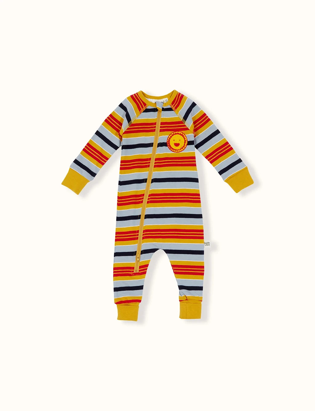 Ashton Stripe zipsuit- Mustard