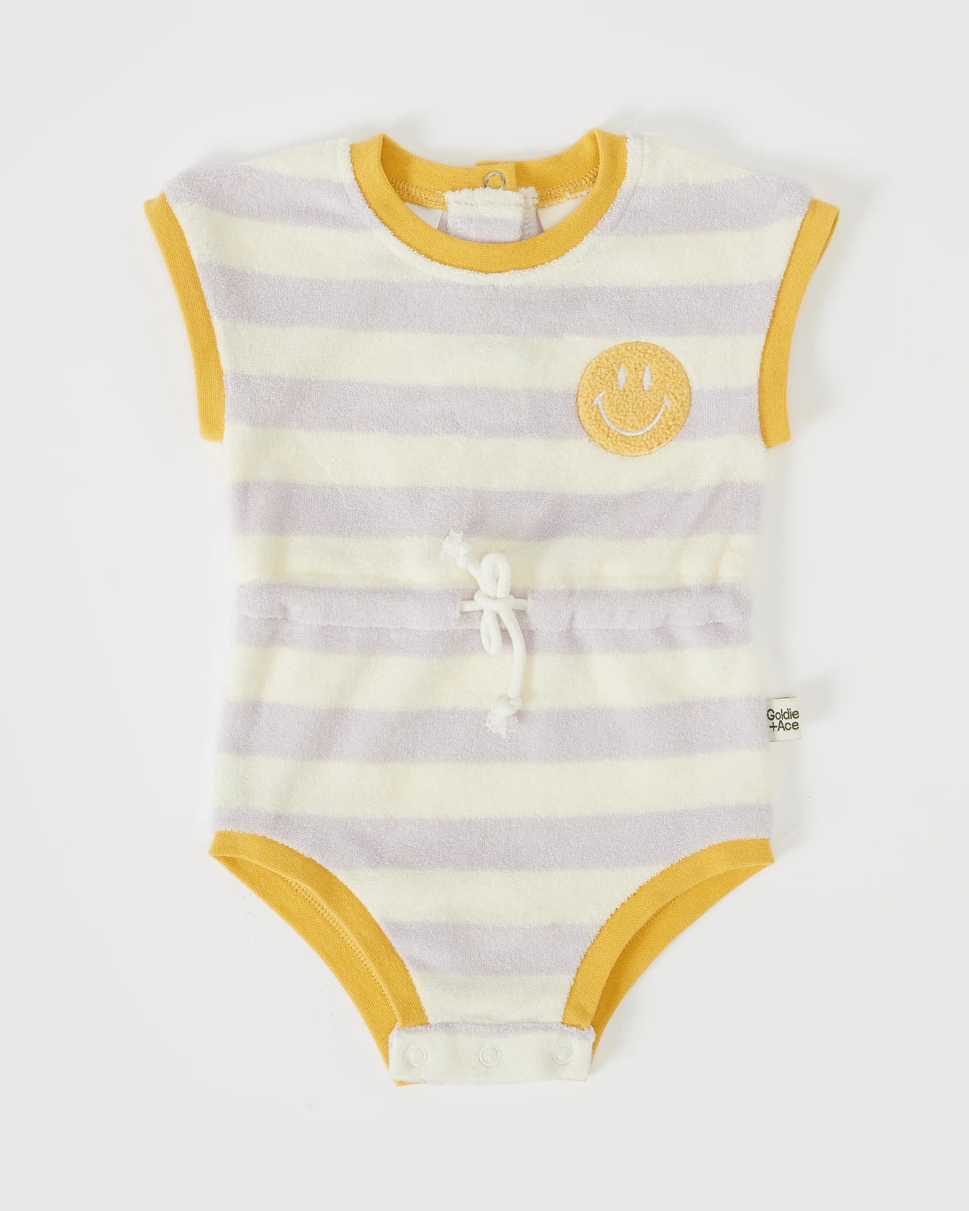Smiley Terry Towelling Romper – Lavender