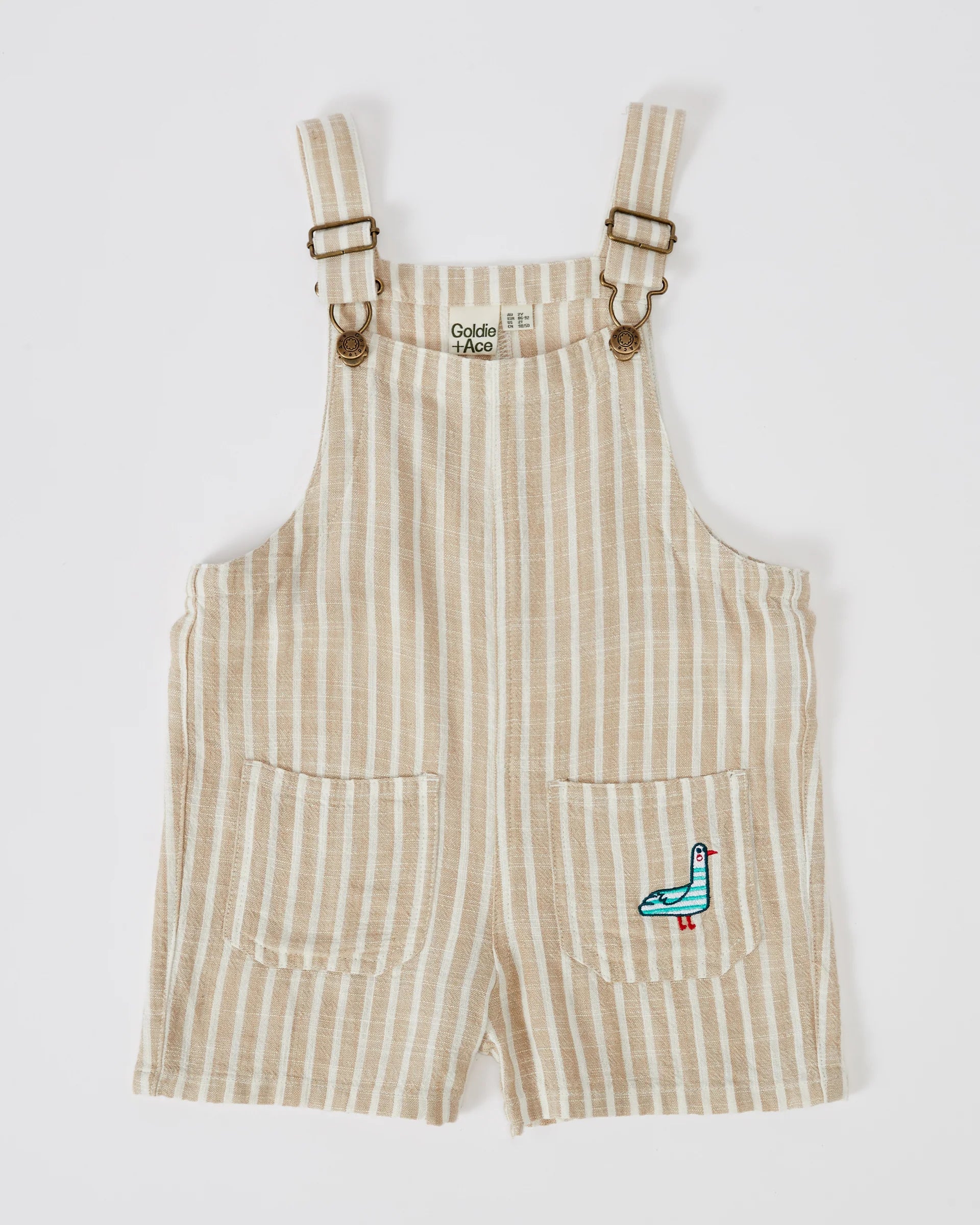 Taylor stripe Overalls - Beige Stripe