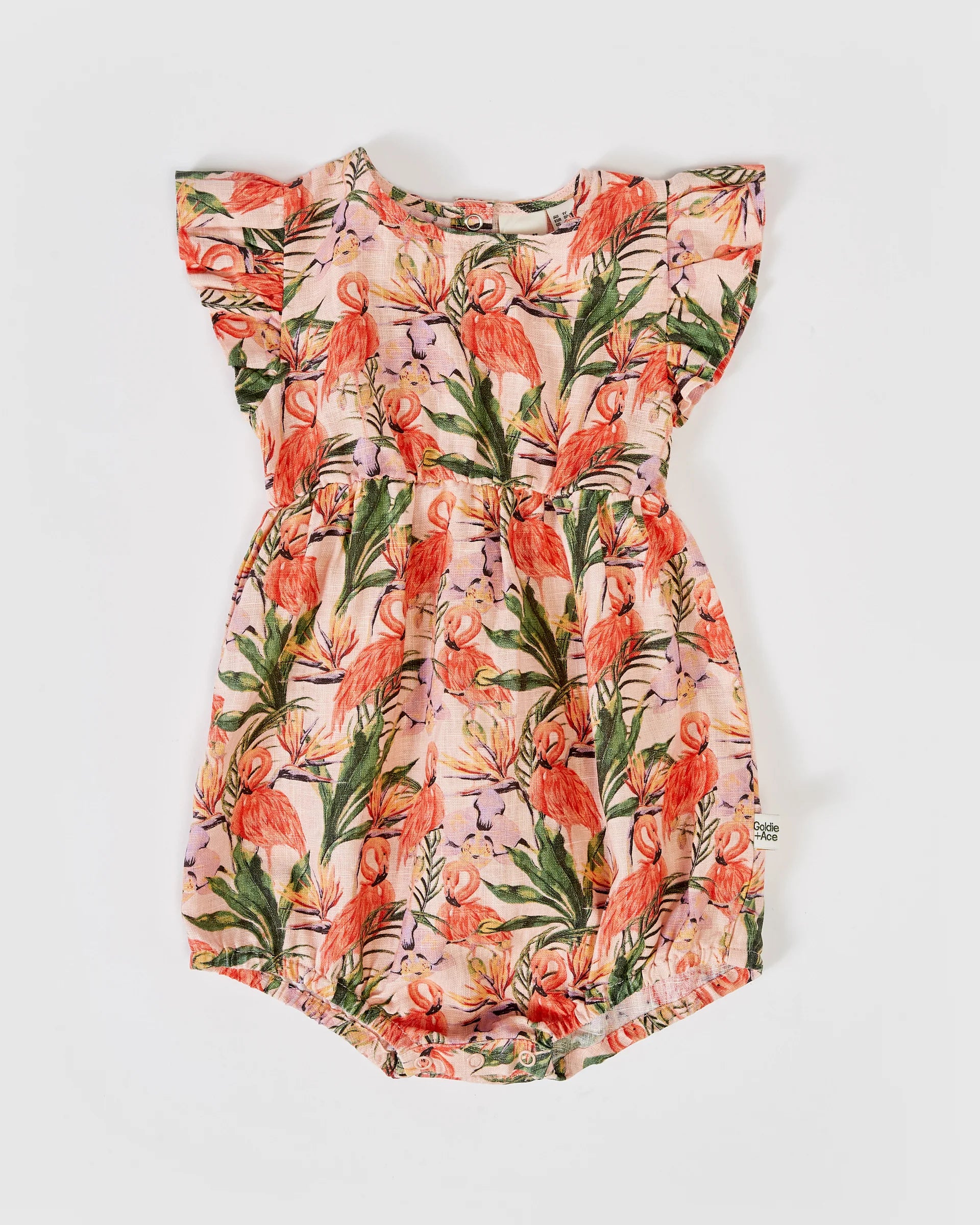 Lani Linen Romper - Flamingo