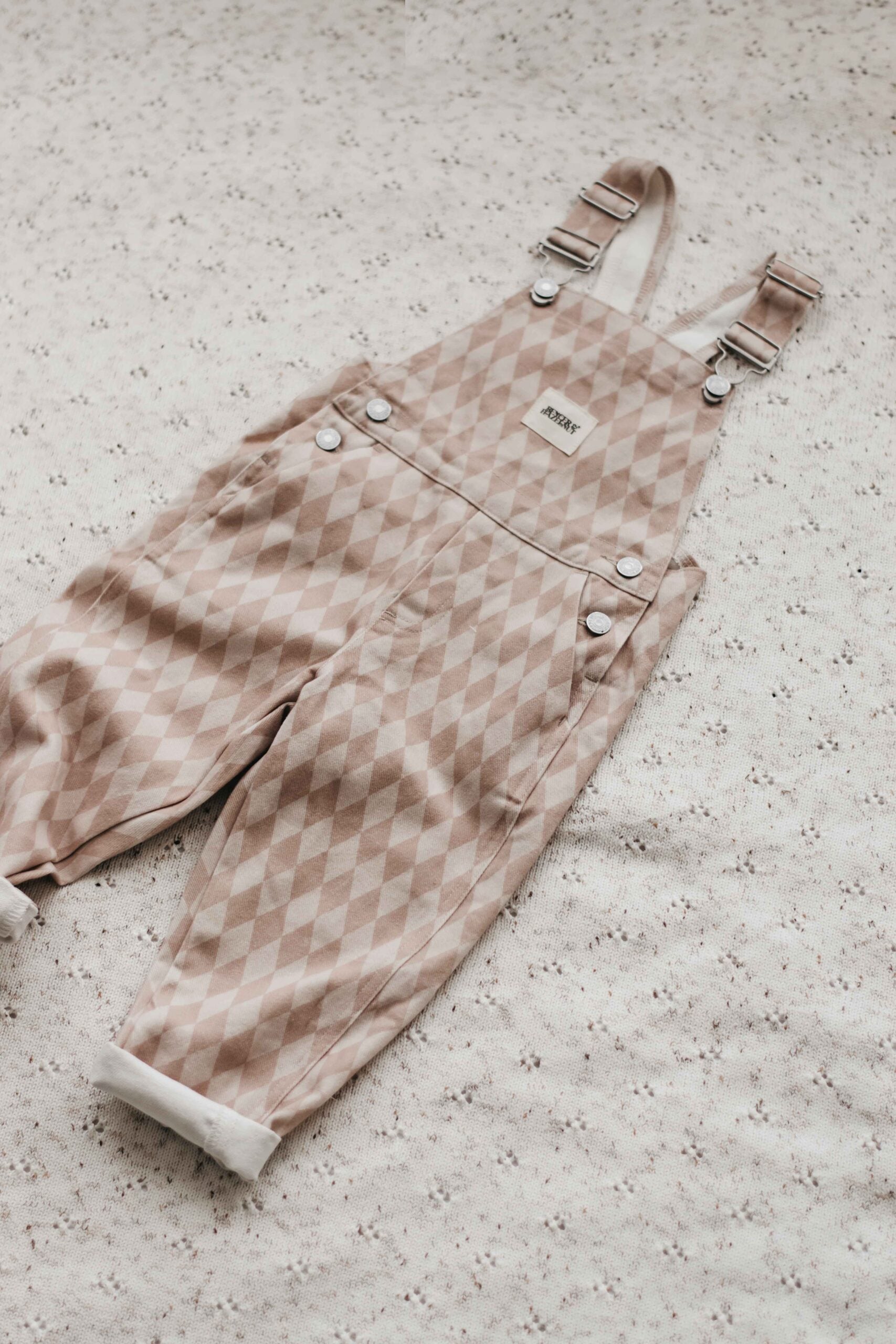 Rose Diamond Denim Overalls