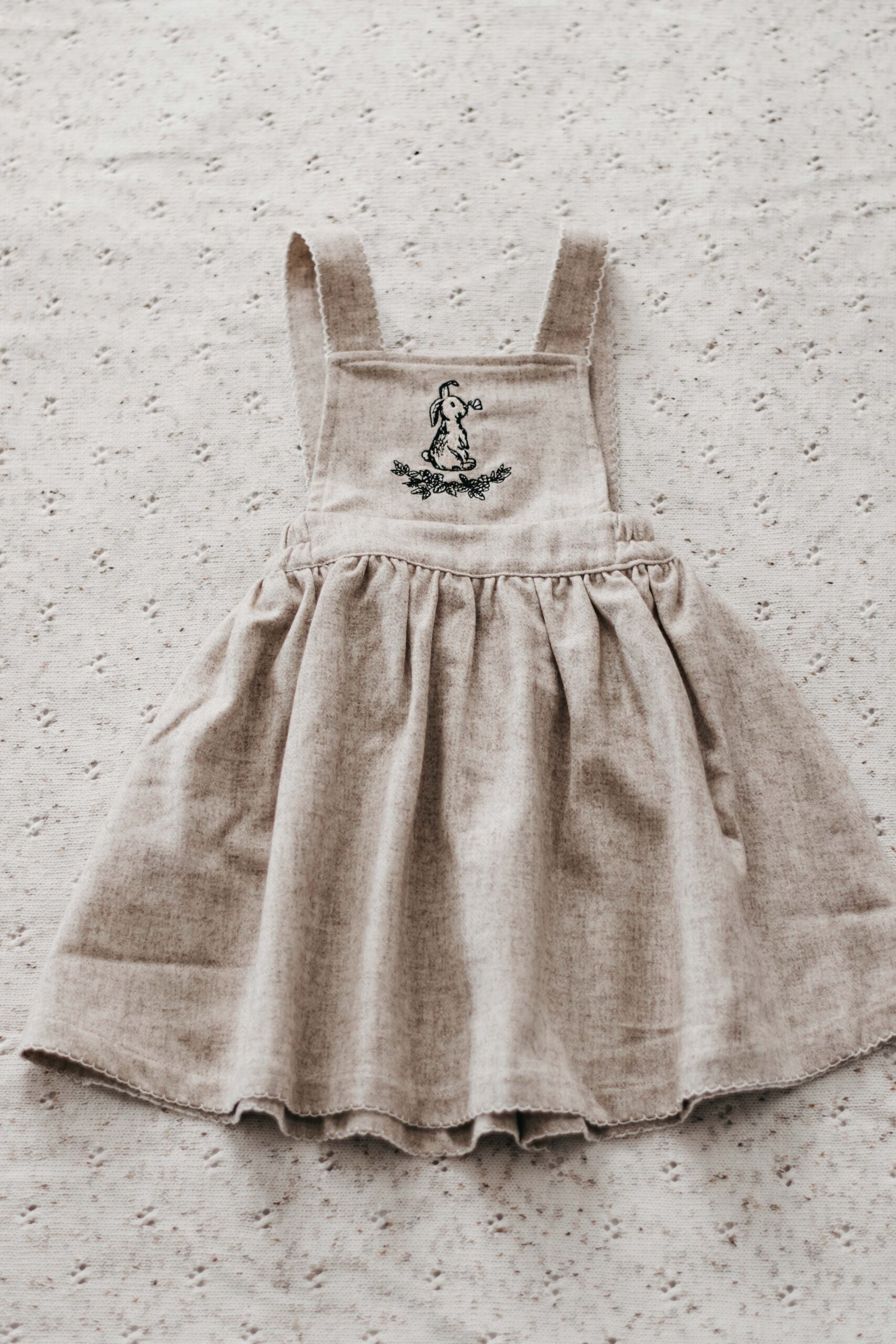 Oatmeal Linen Bunny Dress