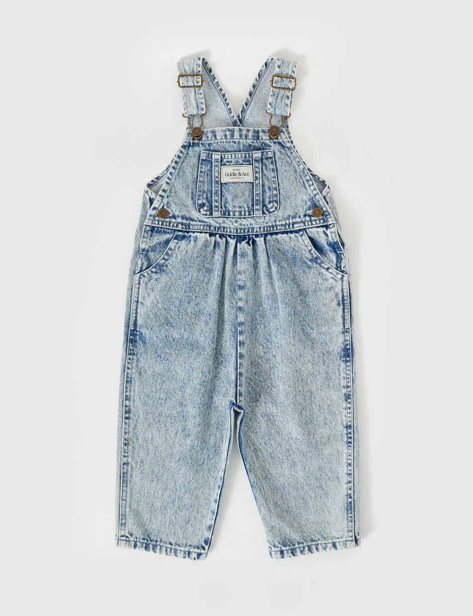 Austin Vintage Washed Overalls- Light Denim