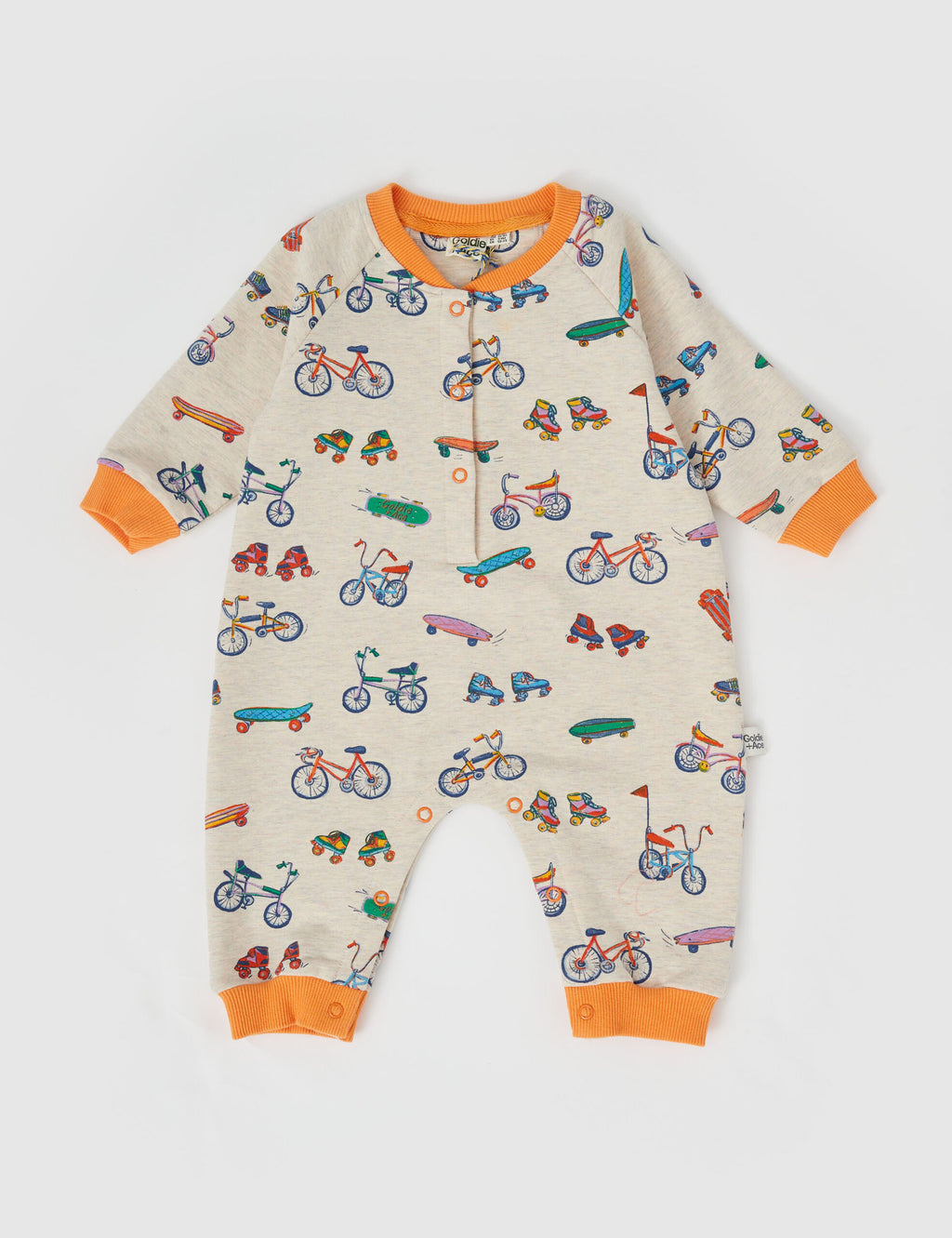 Play All Day Relaxed Terry Romper - Oat Marle