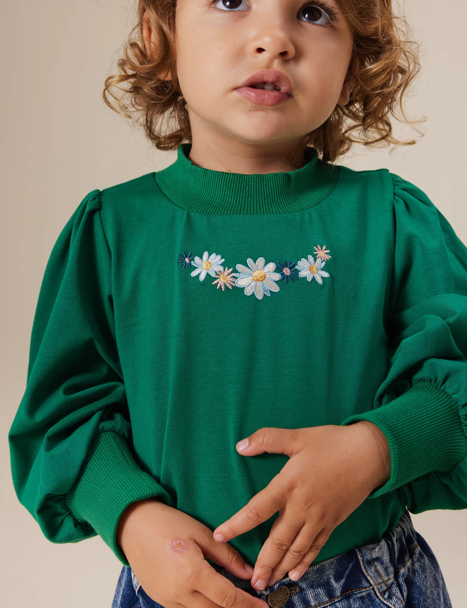 Eden Embroidered Puff Long Sleeve Top