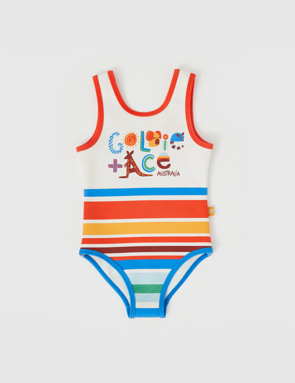 Land Down Under Stripe Scoop Back Bathers - Primary