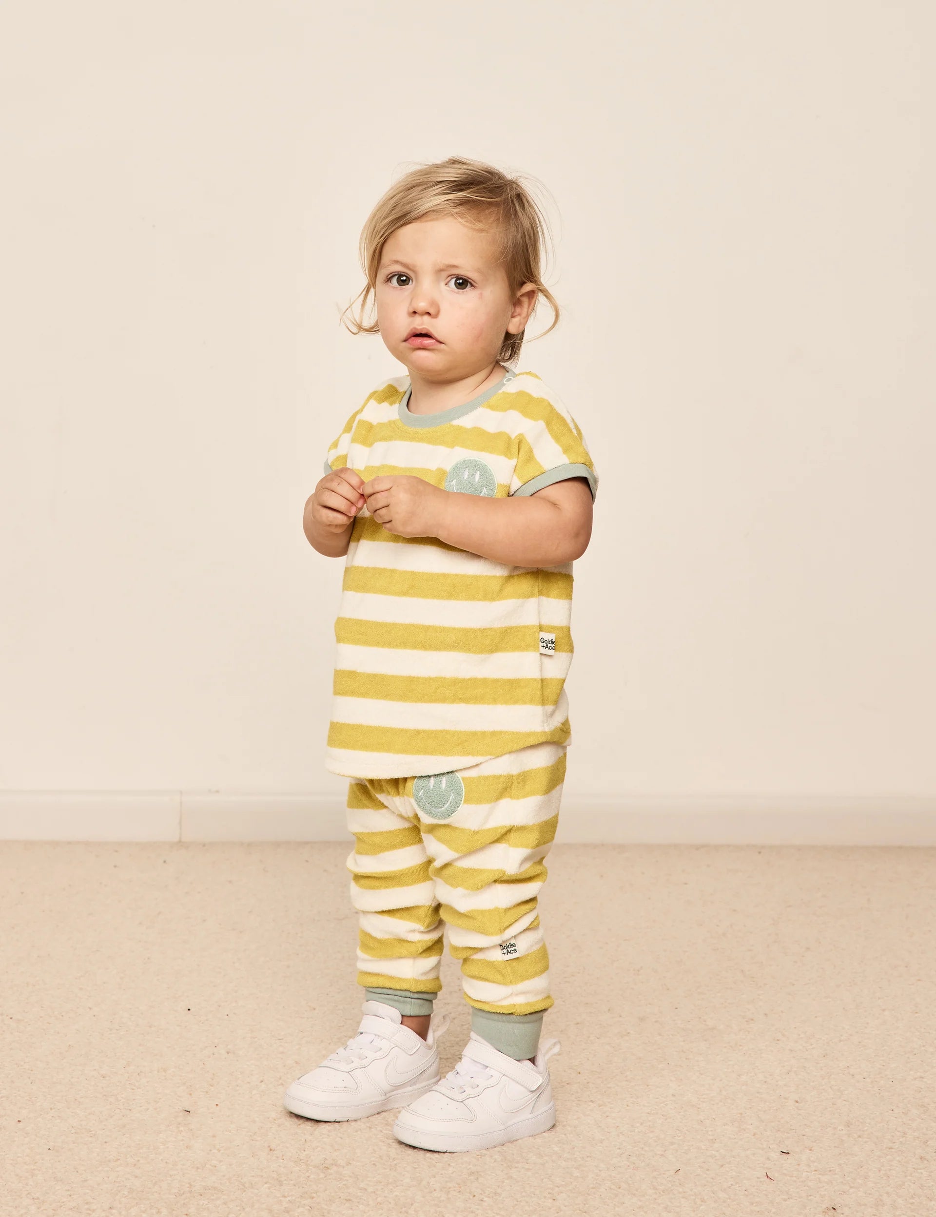 Smiley Terry Towelling Set - Lemon