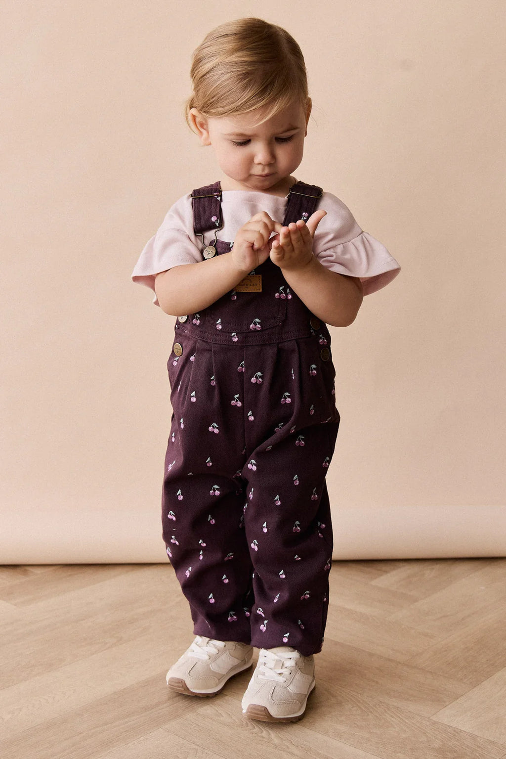 Blair Cord Overall - Cherry Love Plum Embroidery