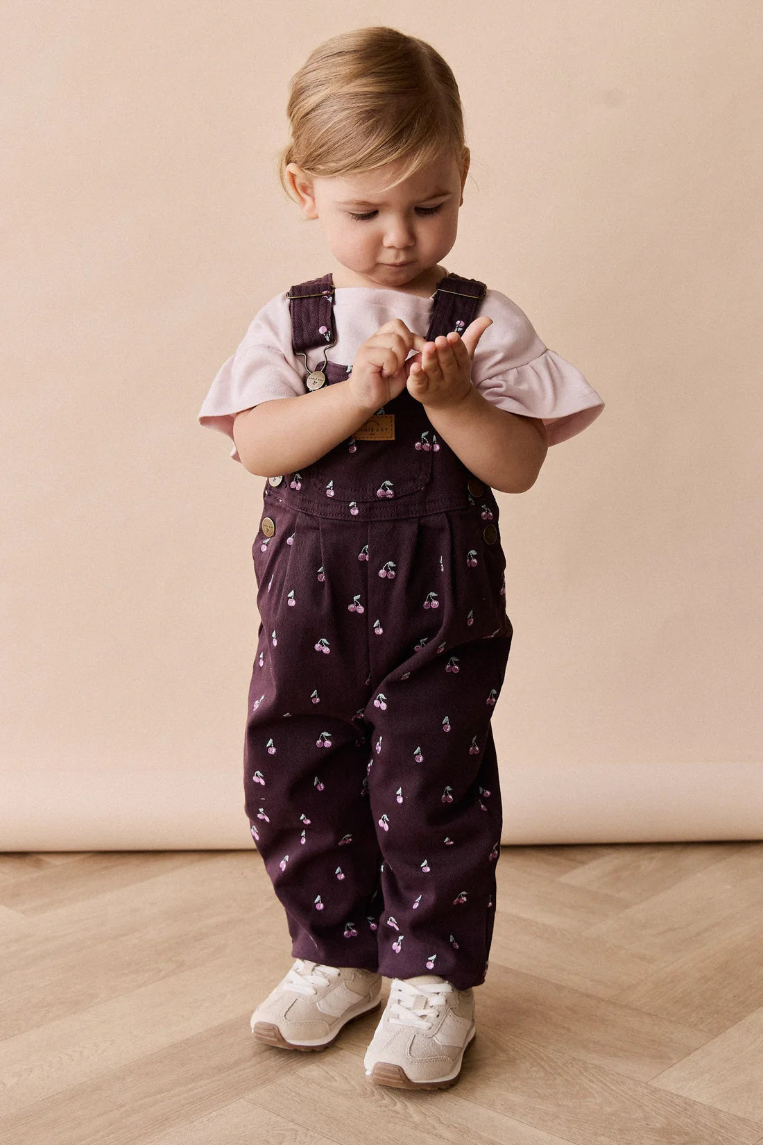 Blair Cord Overall - Cherry Love Plum Embroidery