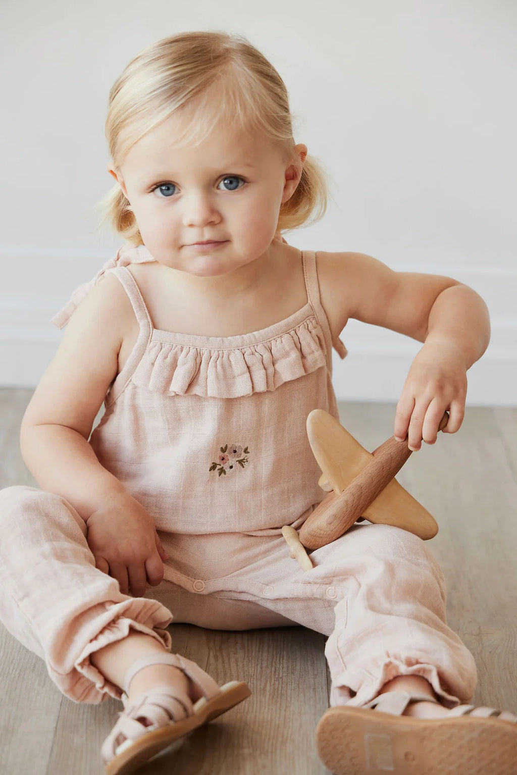 Organic Cotton Muslin Phillipa Jumpsuit - Dusky Rose