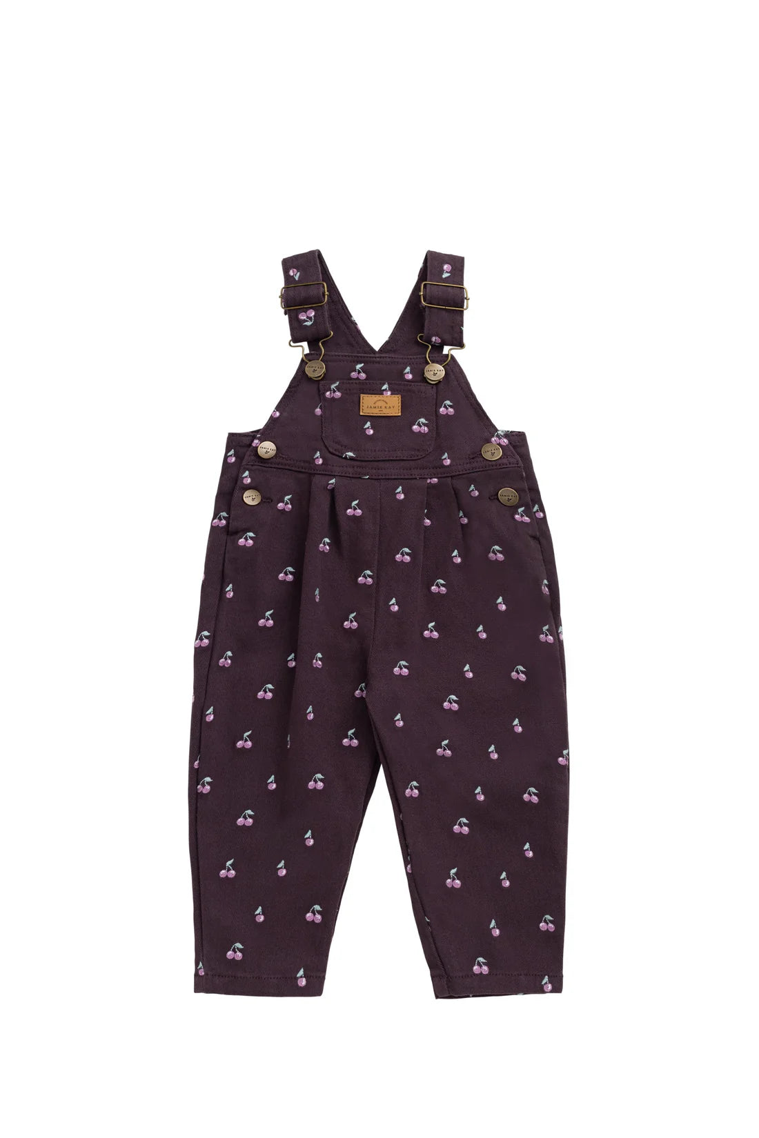 Blair Cord Overall - Cherry Love Plum Embroidery
