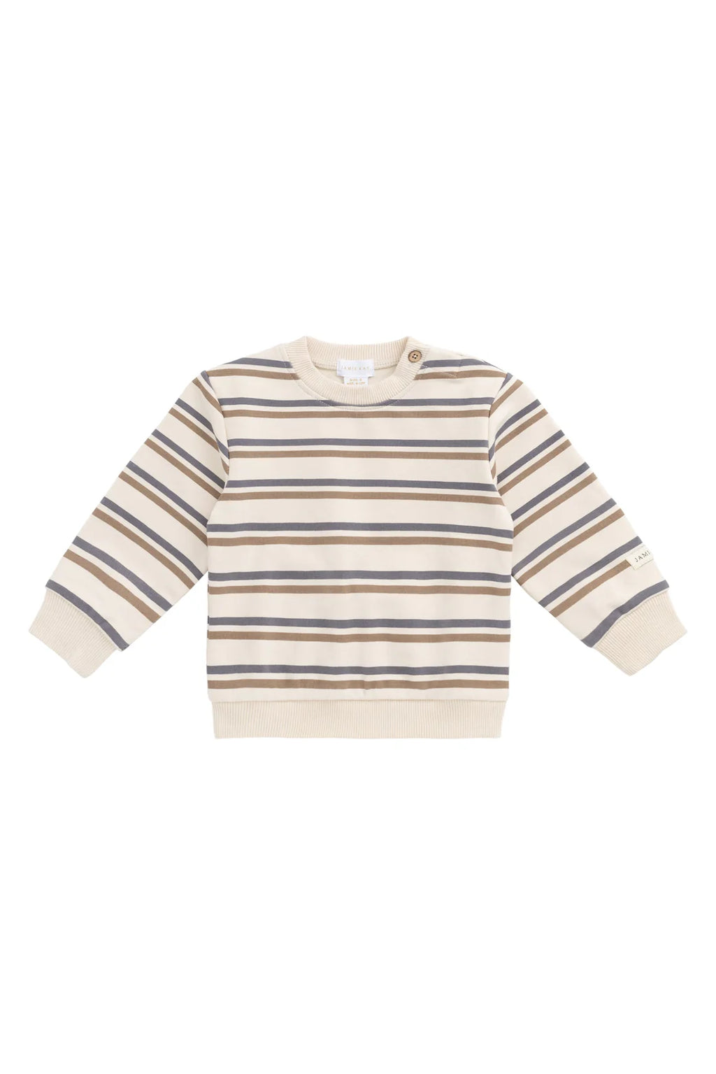 Organic Cotton Jalen Oversized Jumper - Raynor Stripe North Sea