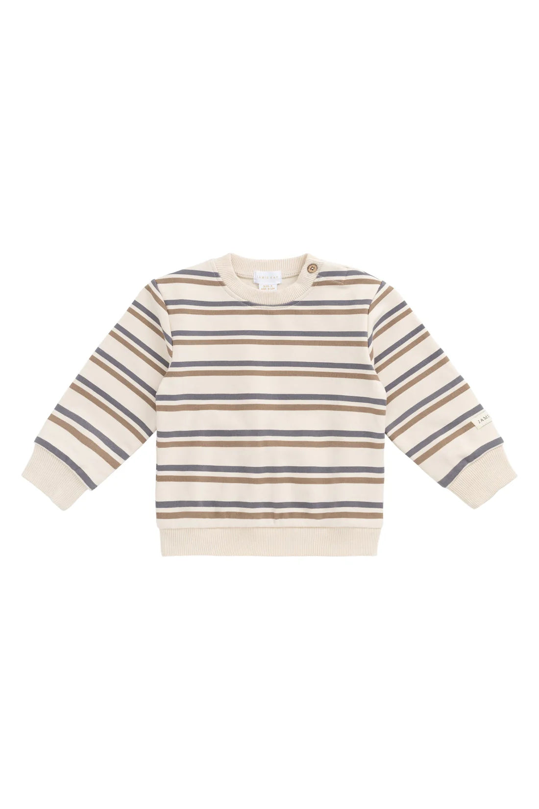 Organic Cotton Jalen Oversized Jumper - Raynor Stripe North Sea