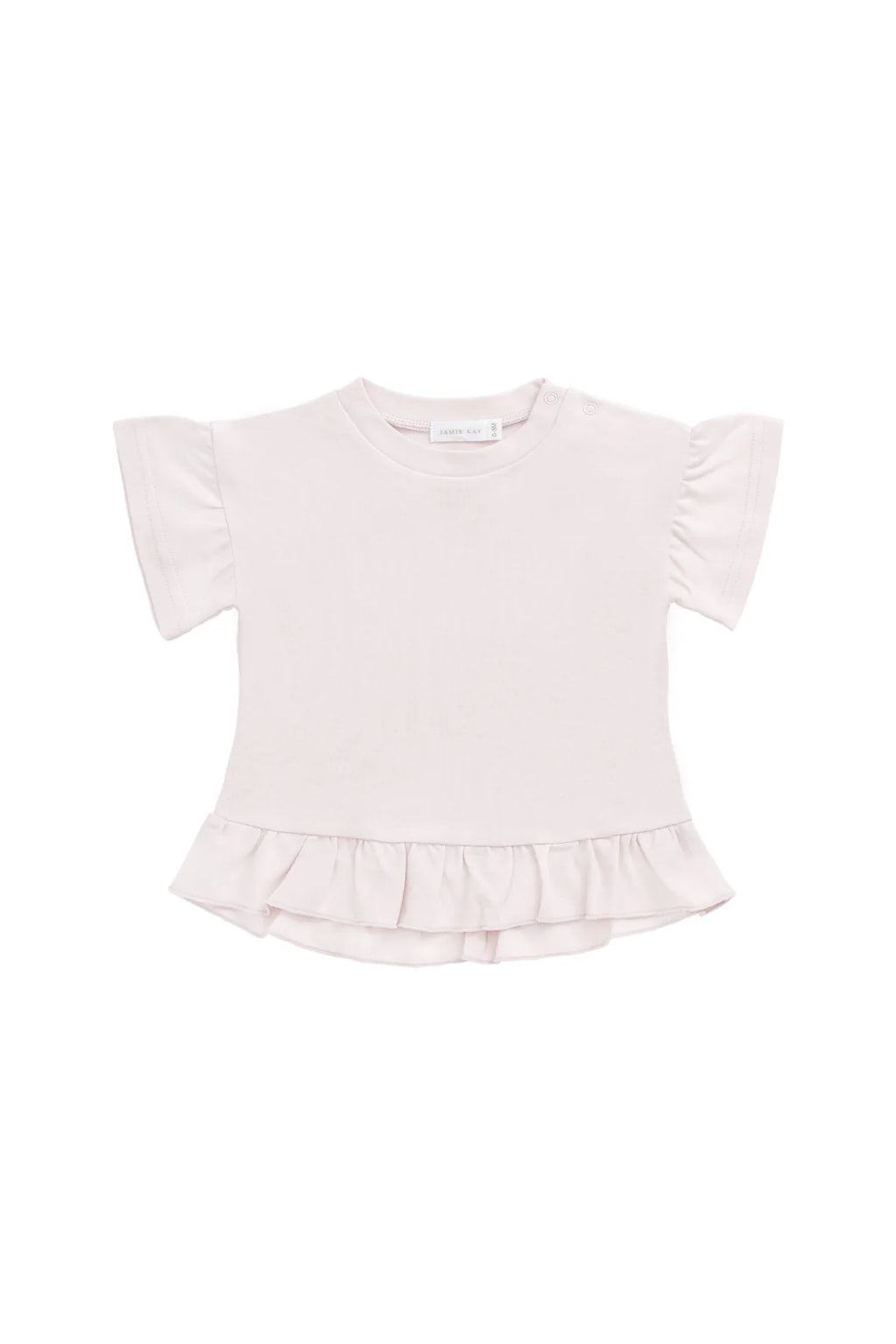 Pima Cotton Courtney Ruffle Top – Soft Misty Rose