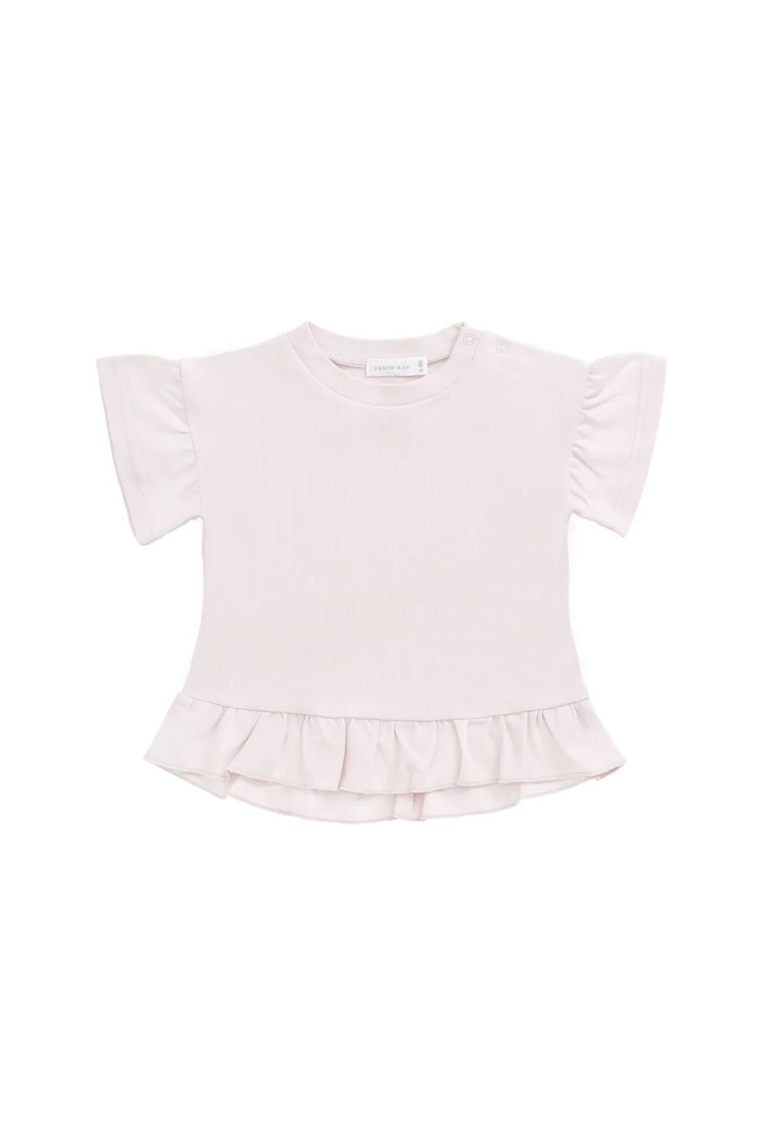 Pima Cotton Courtney Ruffle Top – Soft Misty Rose