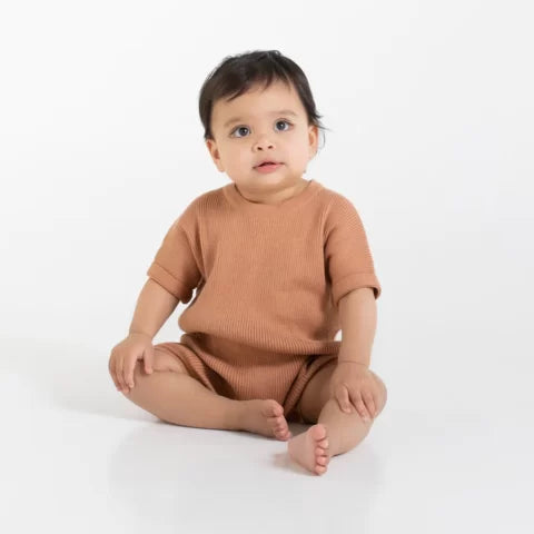 Slouchy Rib Knit Romper- Chia