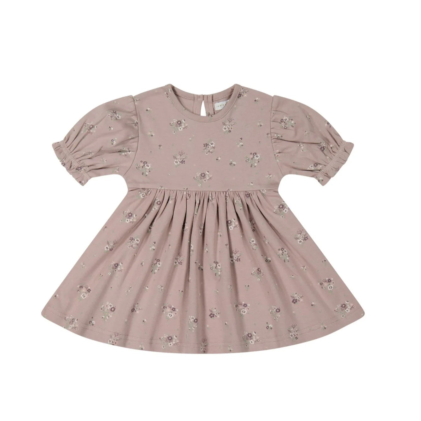 Organic Cotton Penny Dress - Lauren Floral Fawn