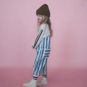 Denim Stripe Overalls