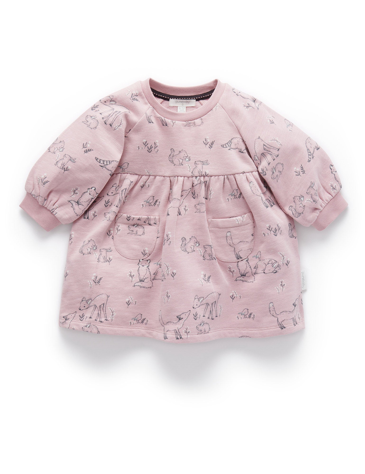 Fleece Dress - Forest Gathering Print