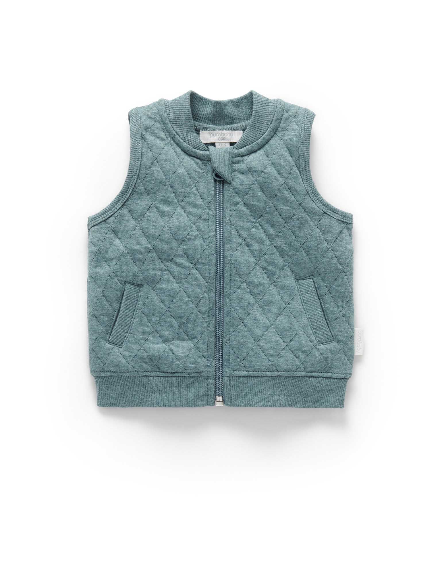 Quilted Vest - Deep Moss Melange