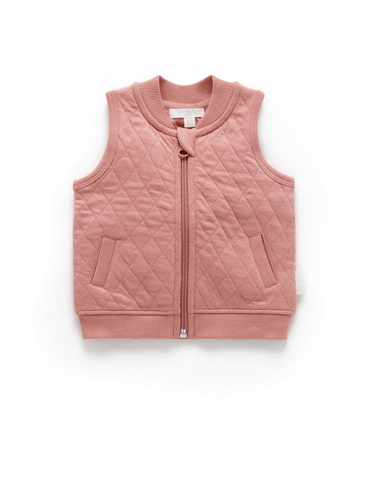 Quilted Vest - Nectarine