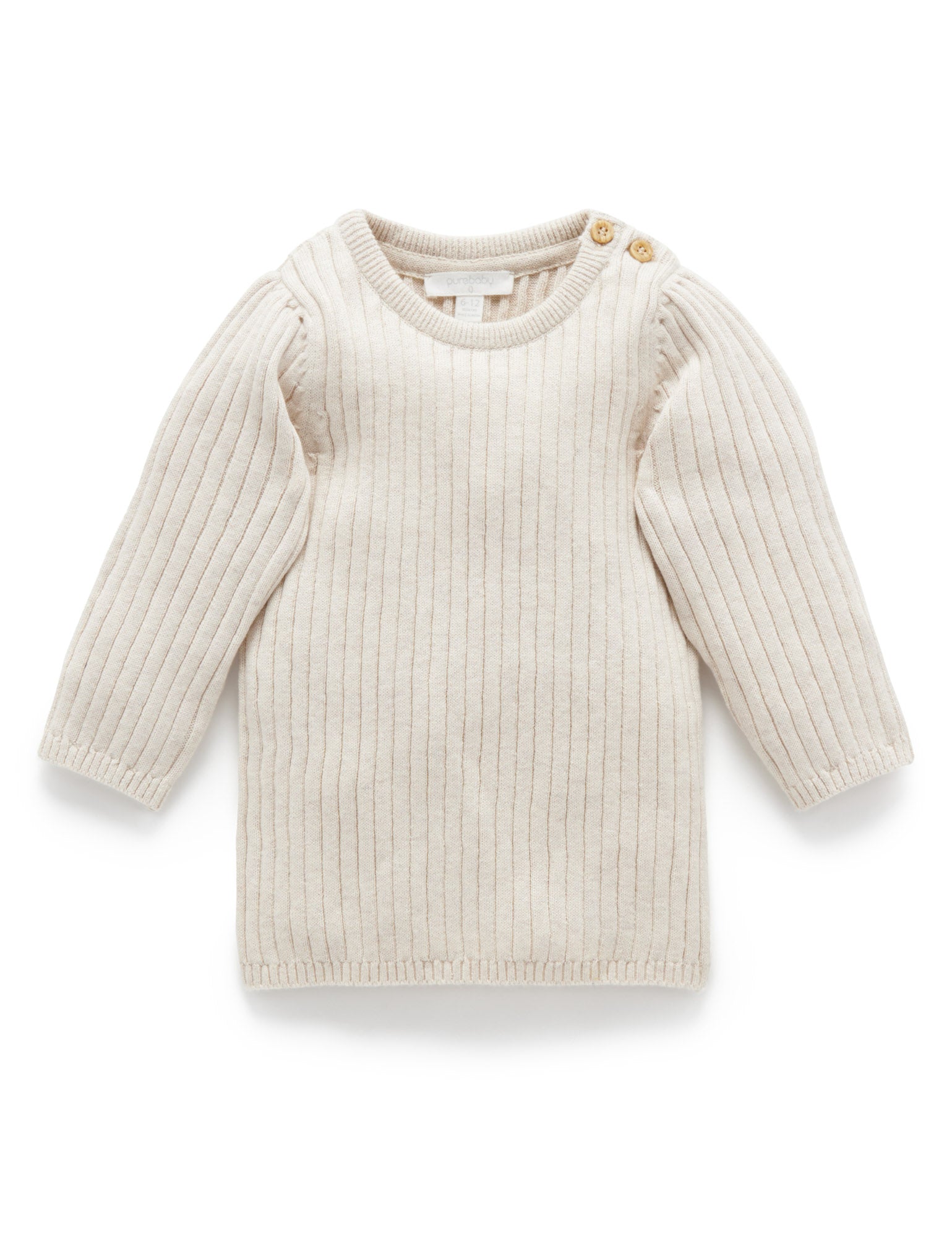 Fine Rib Jumper – Almond Melange
